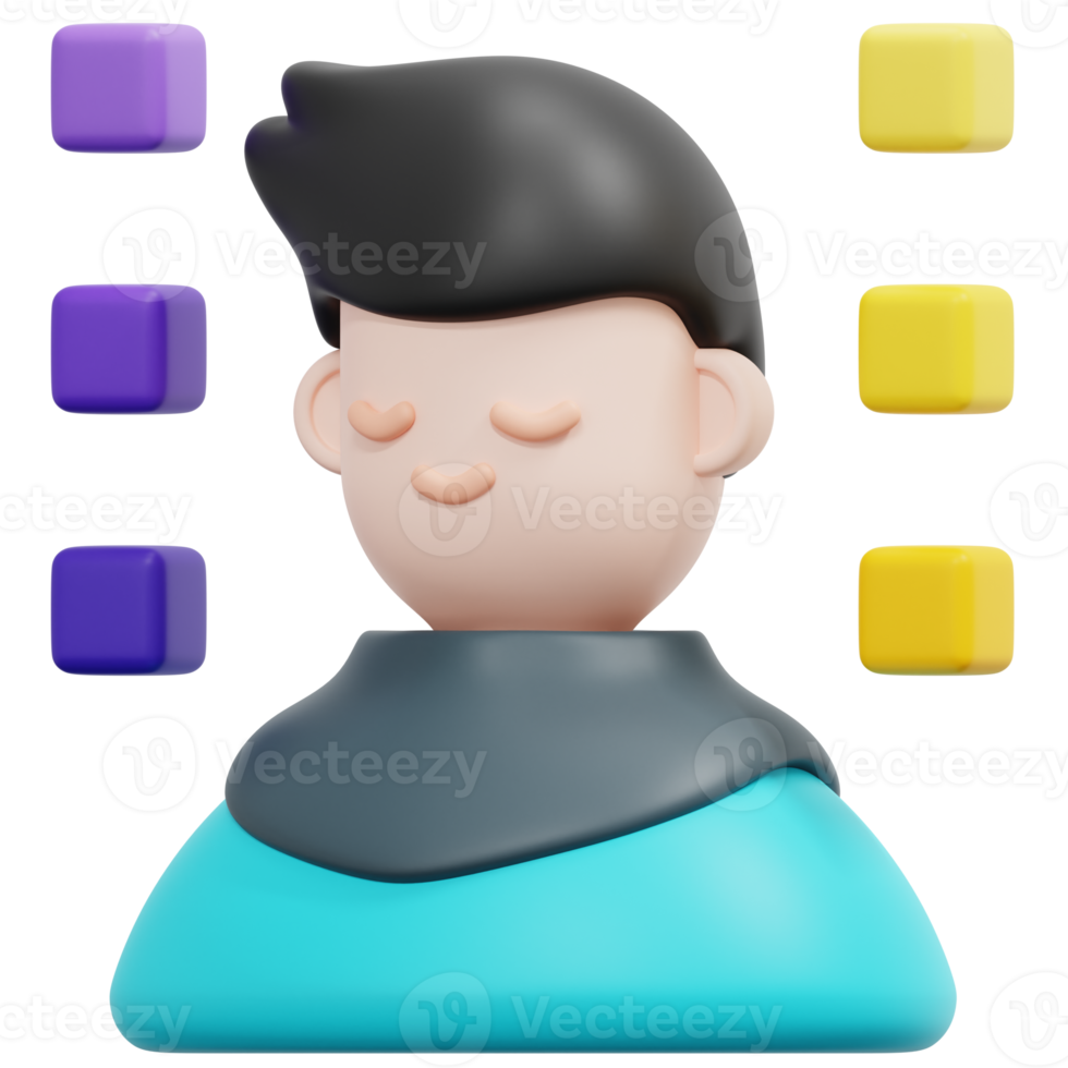 avatar 3d render icon illustration png