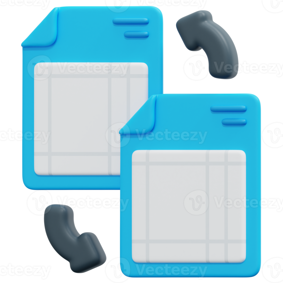 document 3d render icon illustration png