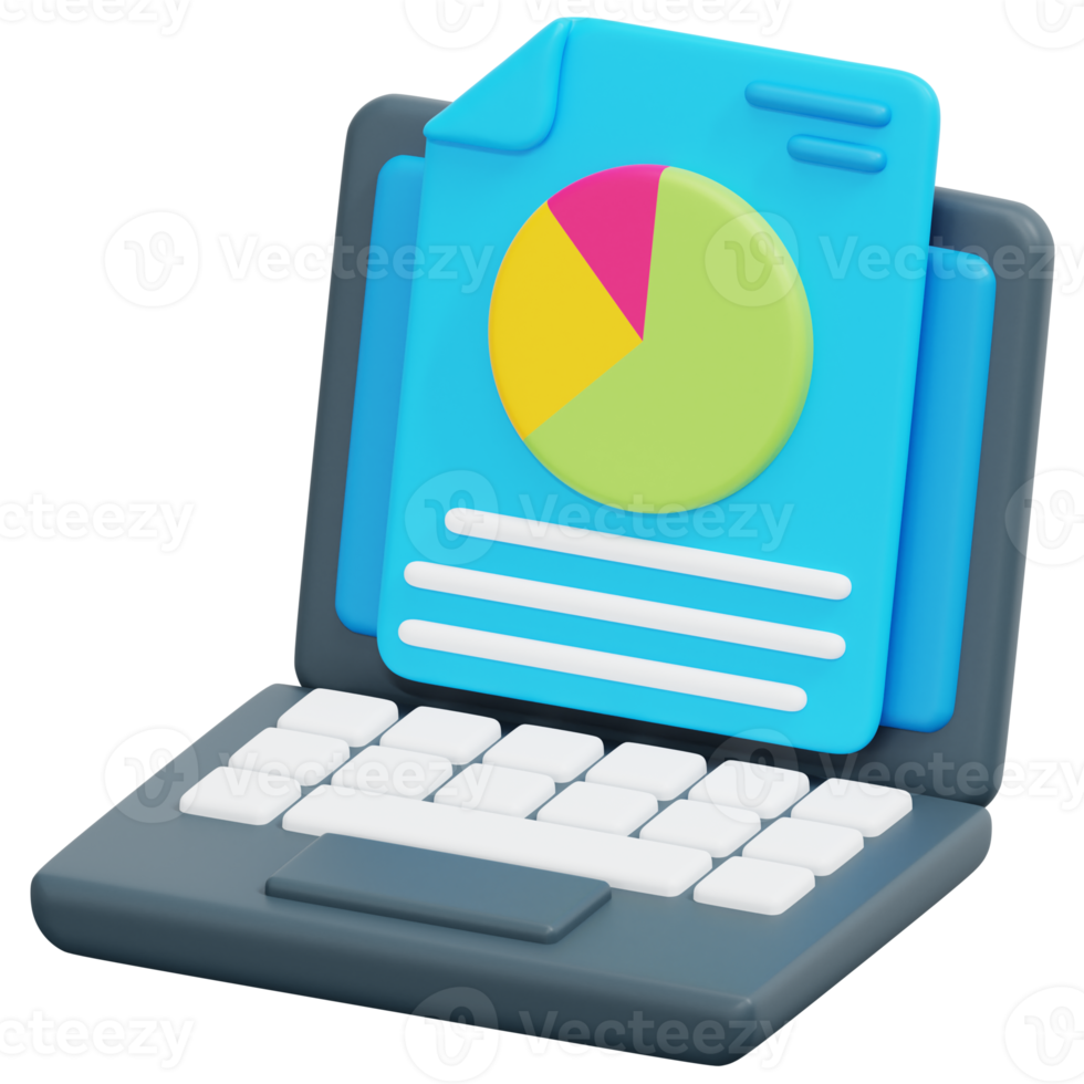report 3d render icon illustration png
