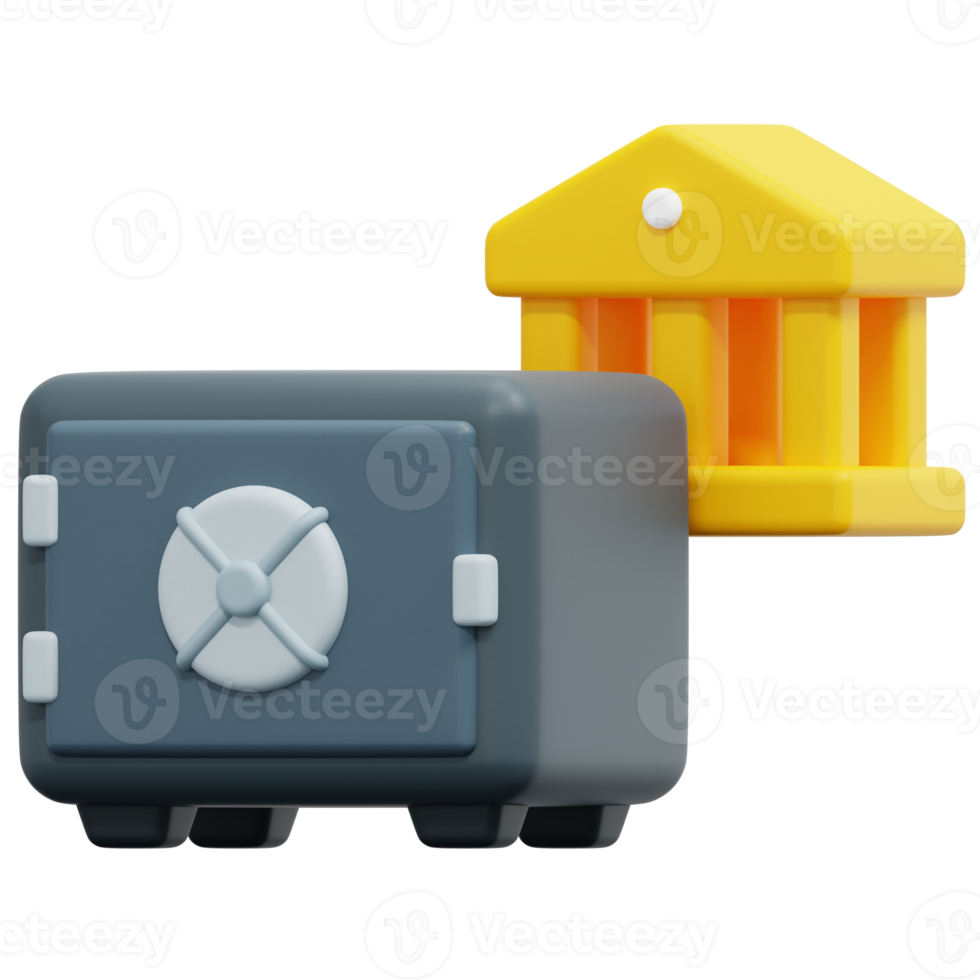 safe box 3d render icon illustration png