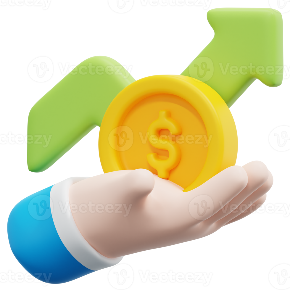 investment 3d render icon illustration png