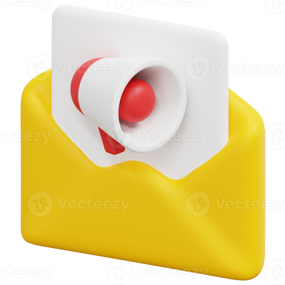 email 3d render icon illustration png