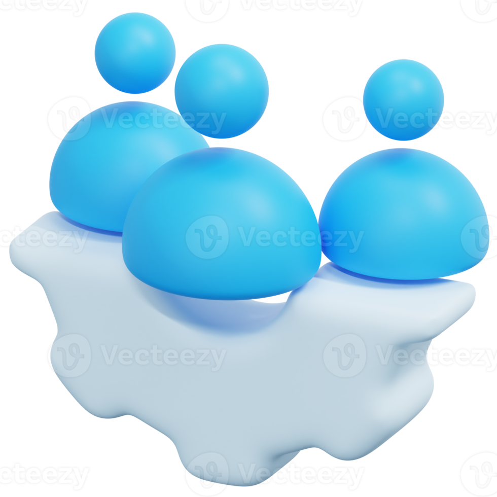 team 3d render icon illustration png