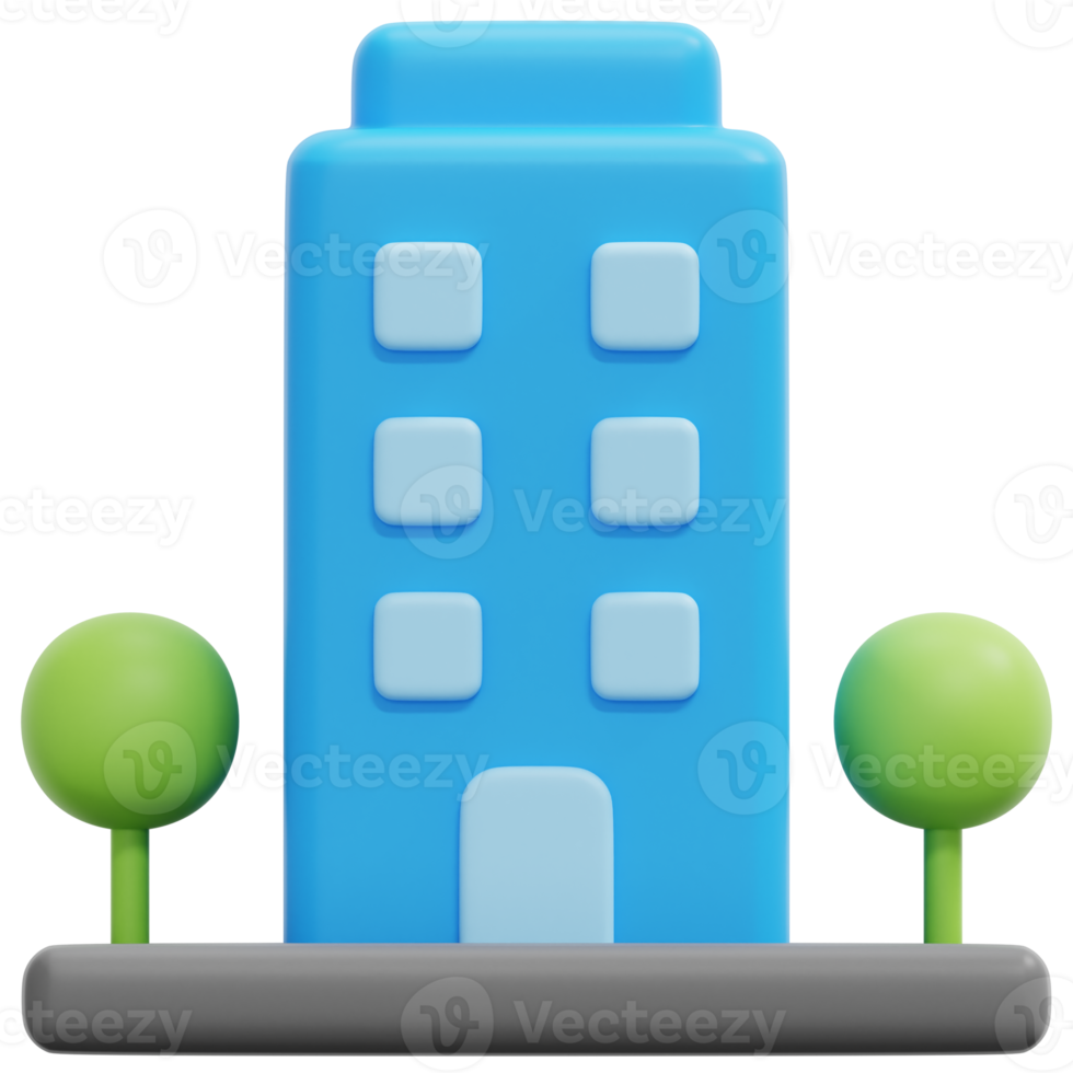 edificio 3d rendere icona illustrazione png