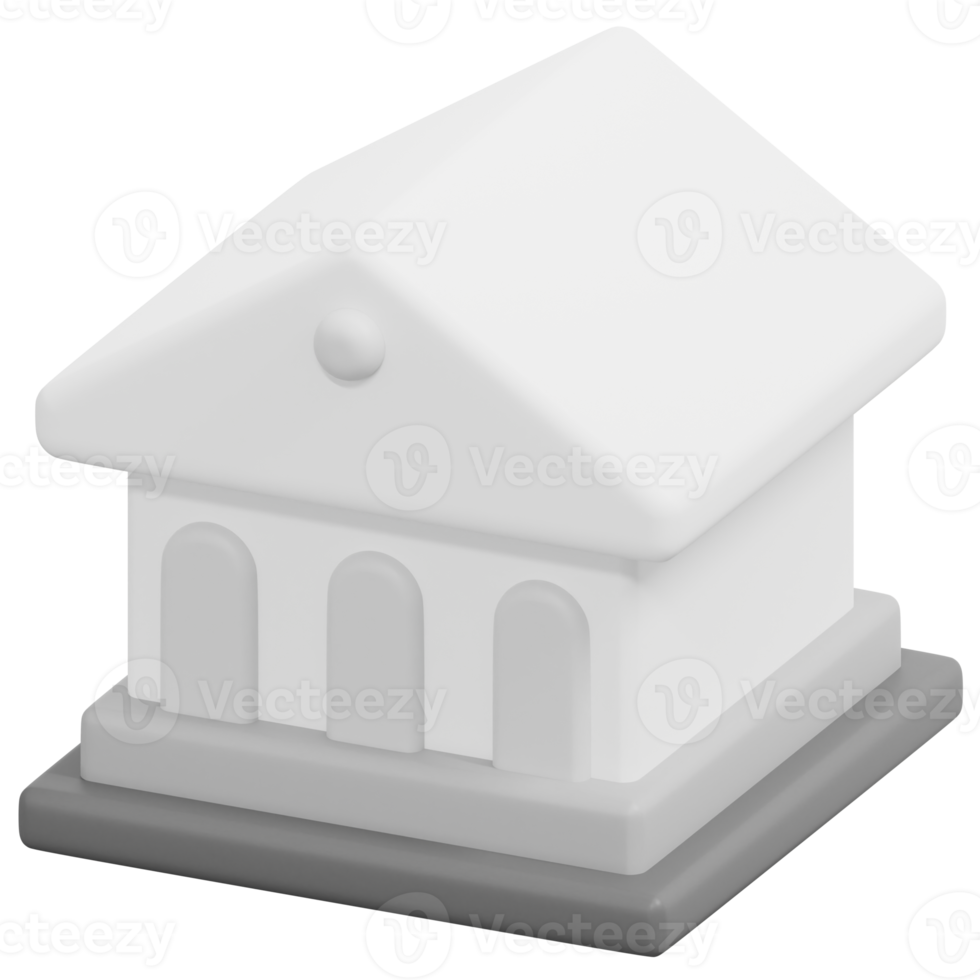 bank 3d render icon illustration png