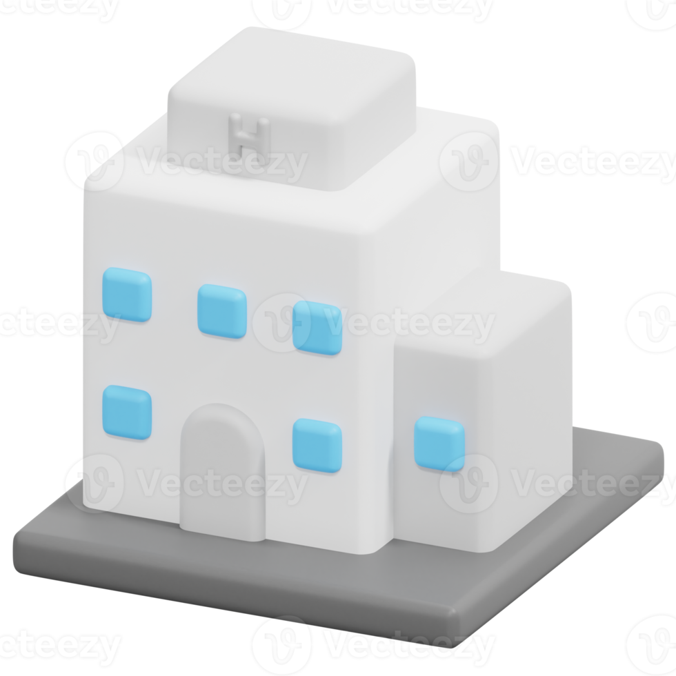 hotel 3d render icon illustration png