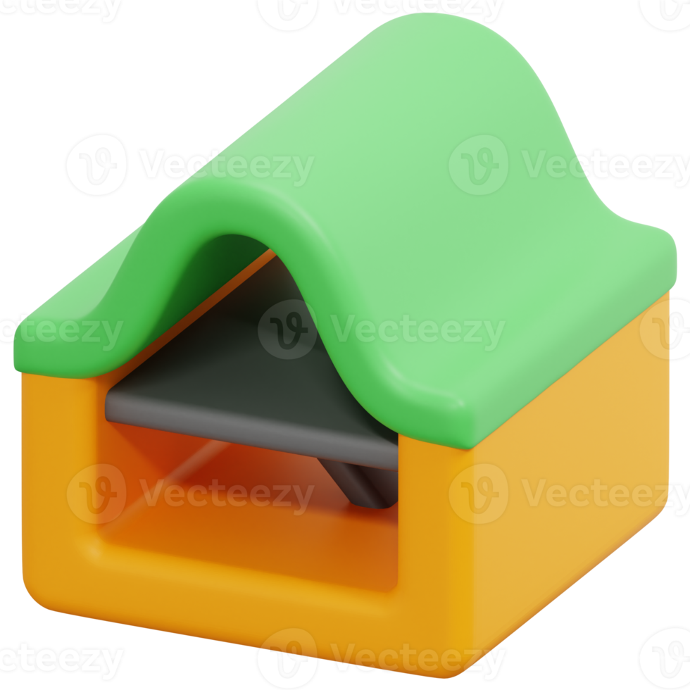 underground house 3d render icon illustration png