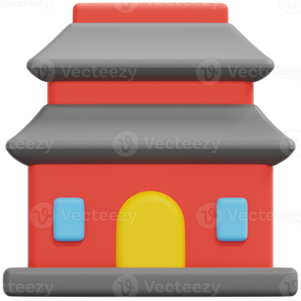 temple 3d render icon illustration png