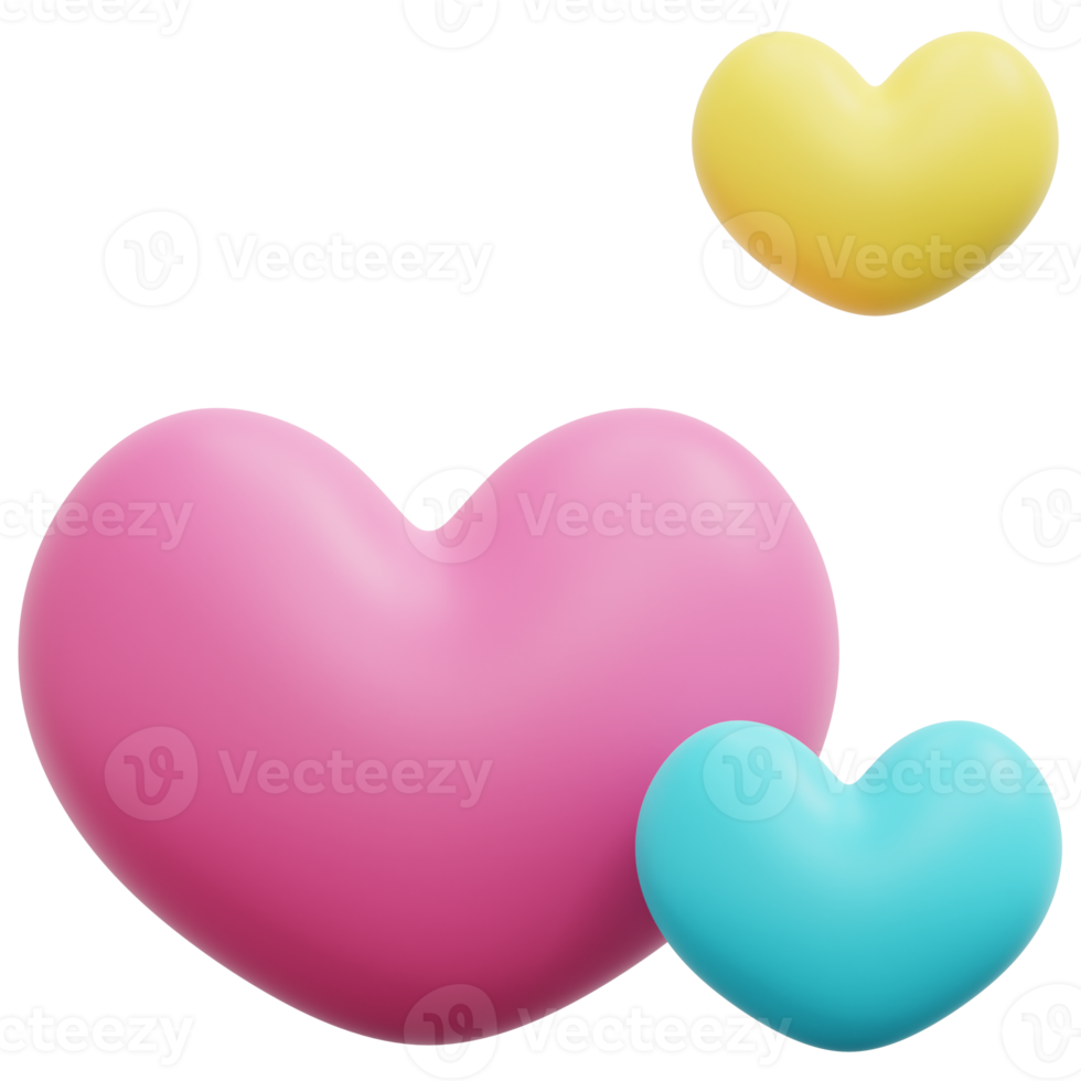 corazones 3d hacer icono ilustración png