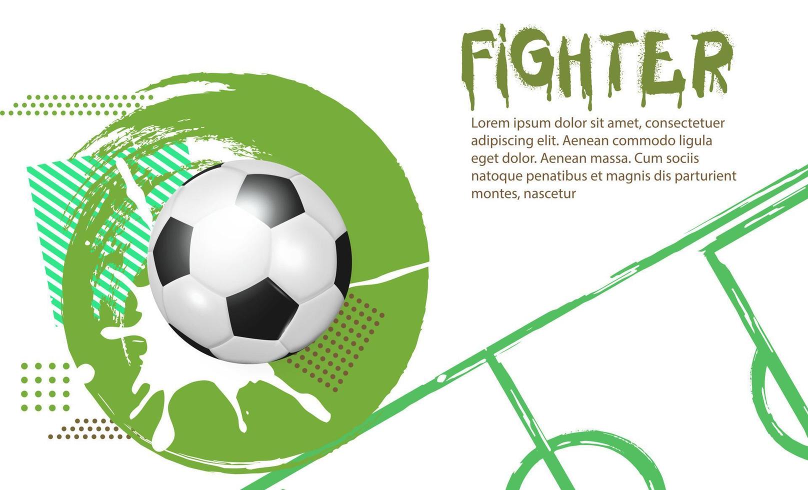 Football flyer, ticket or banner background. Football or soccer ball on modern background. Football cover design template. vector