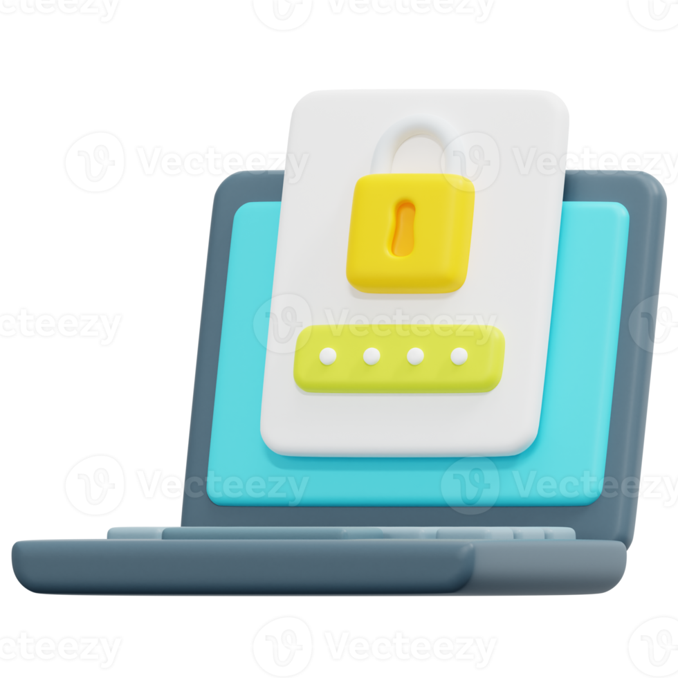 authentication 3d render icon illustration png