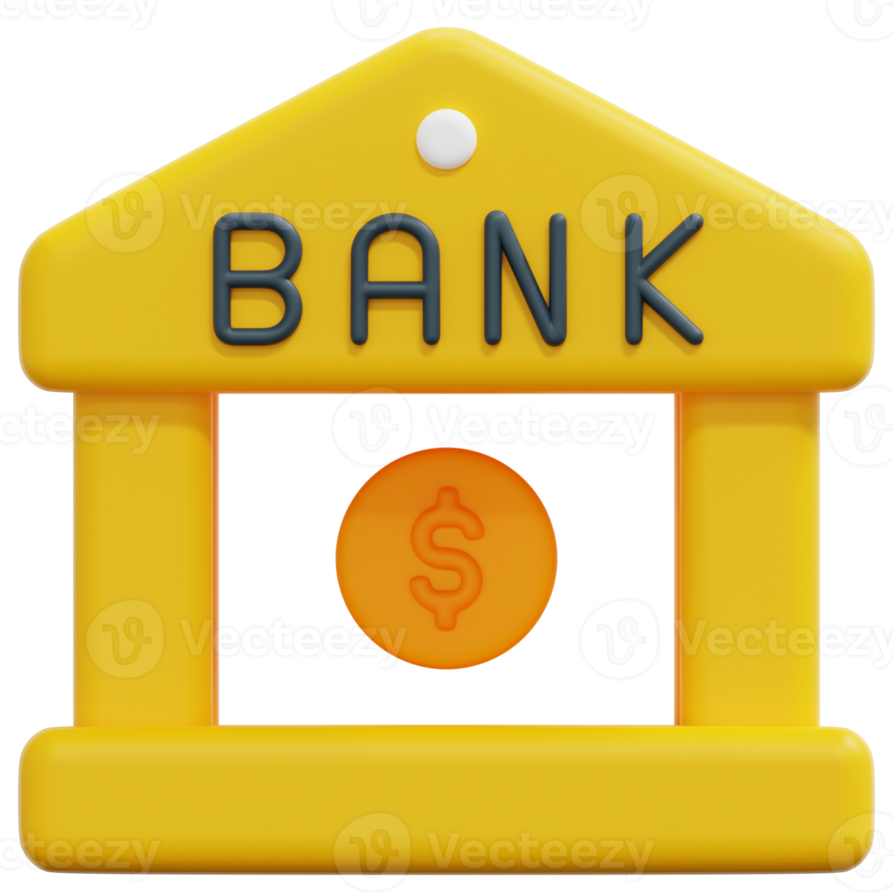 bank 3d framställa ikon illustration png