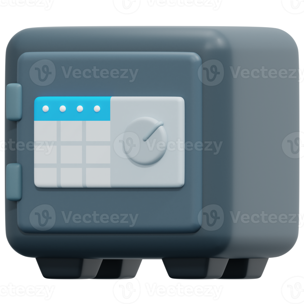 safe box 3d render icon illustration png
