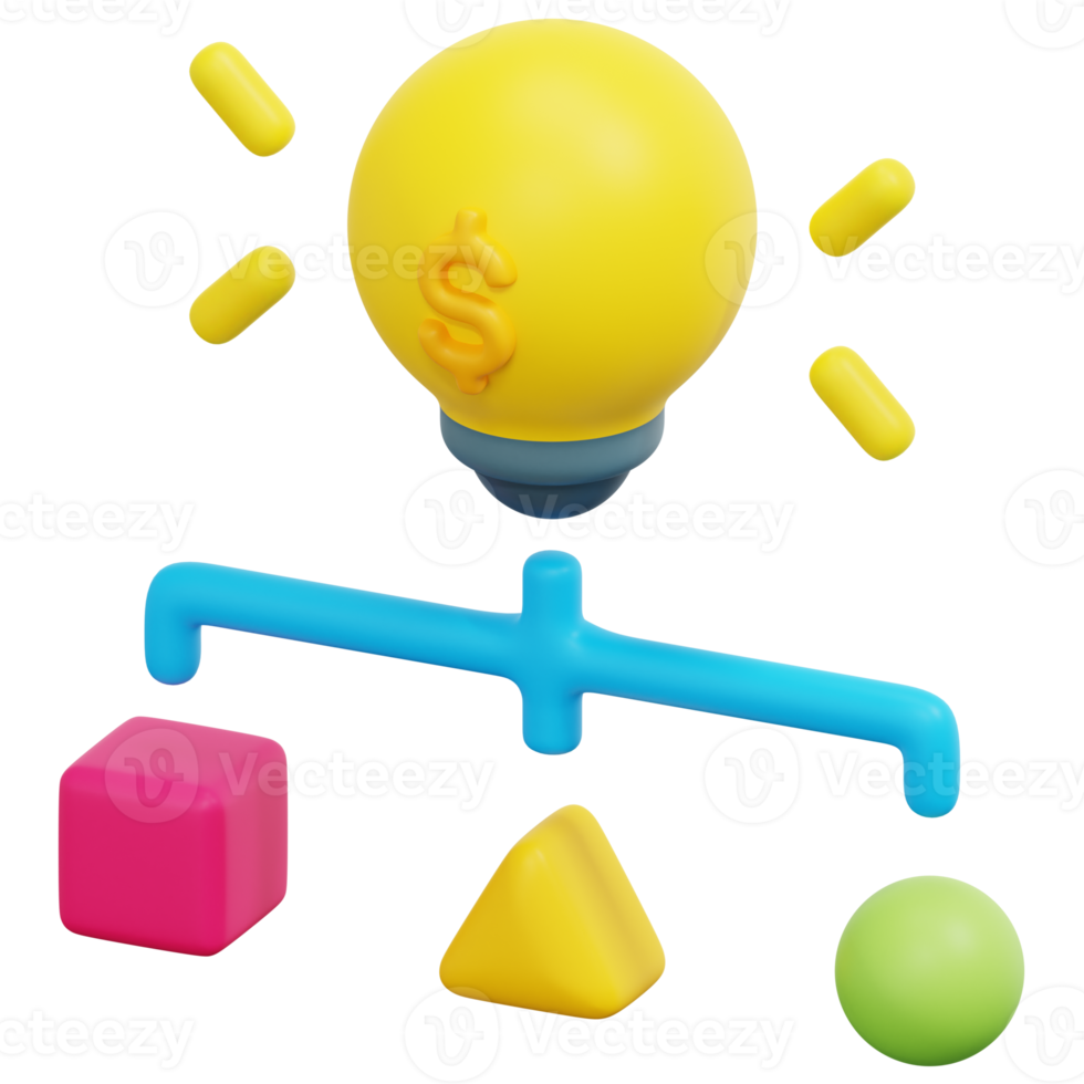 attività commerciale idea 3d rendere icona illustrazione png