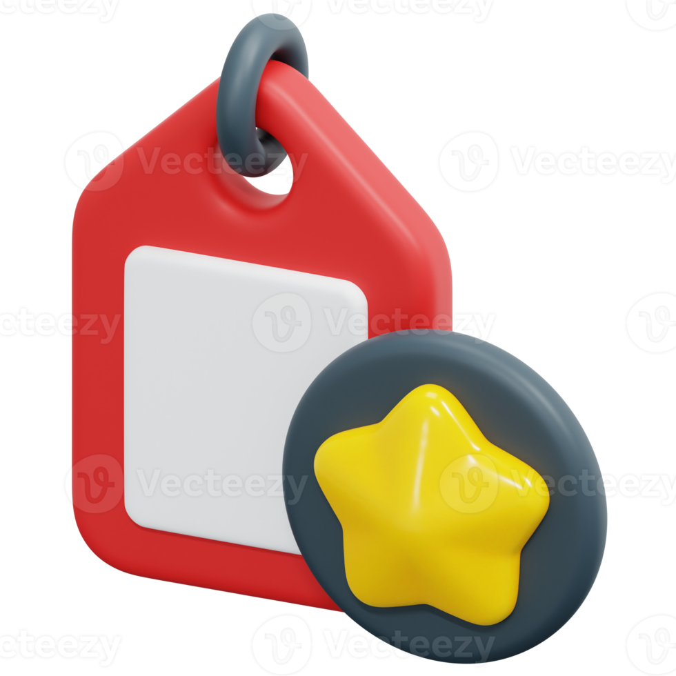 tag 3d render icon illustration png
