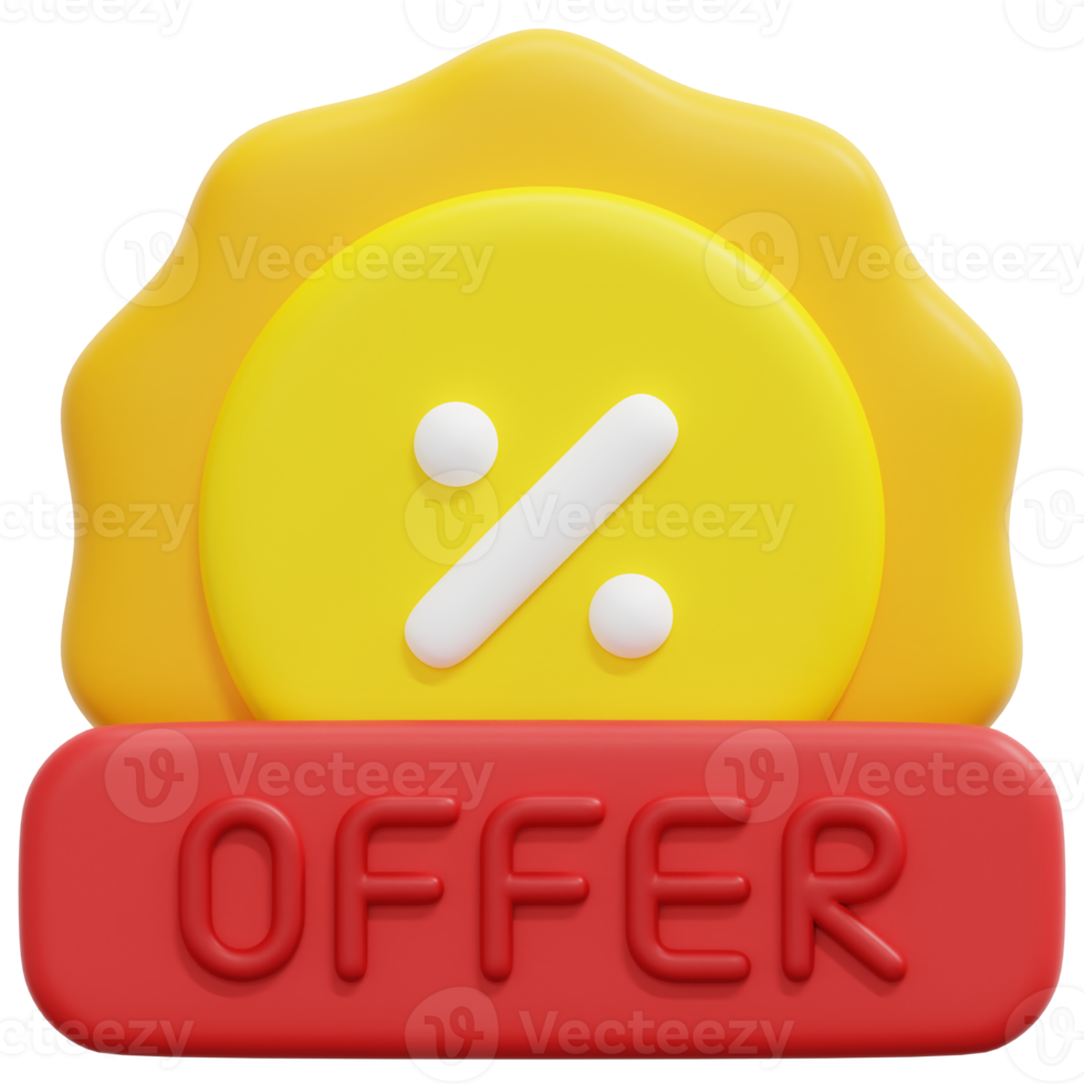 offer 3d render icon illustration png