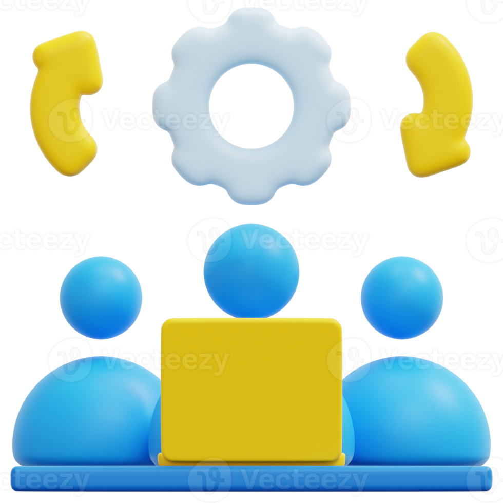 teamwork 3d render icon illustration png