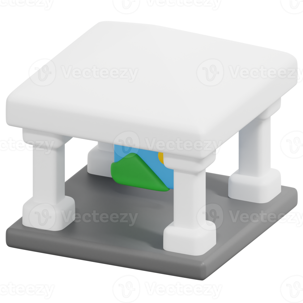 museum 3d render icon illustration png