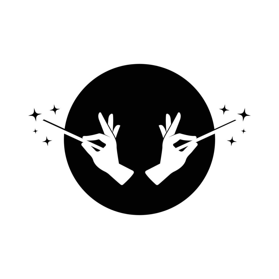 magic wand icon logo vector template