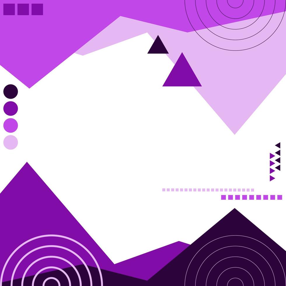 purple abstract background with circles,triangles,square grid vector