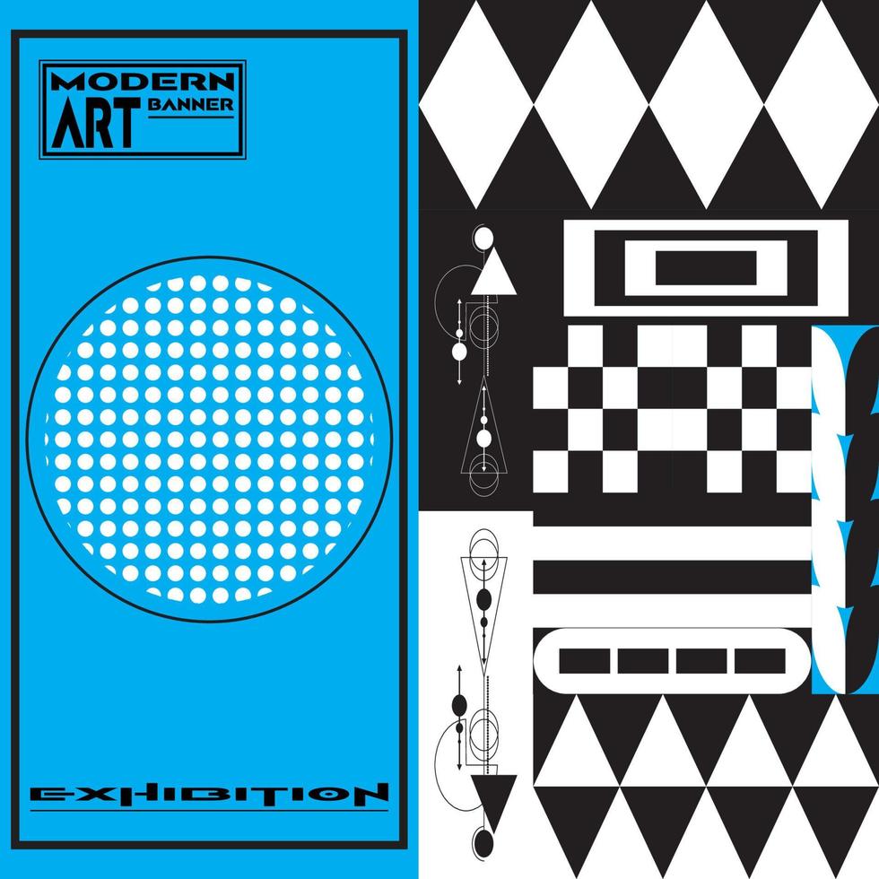 modern art banner exhibition vector illustration geometric