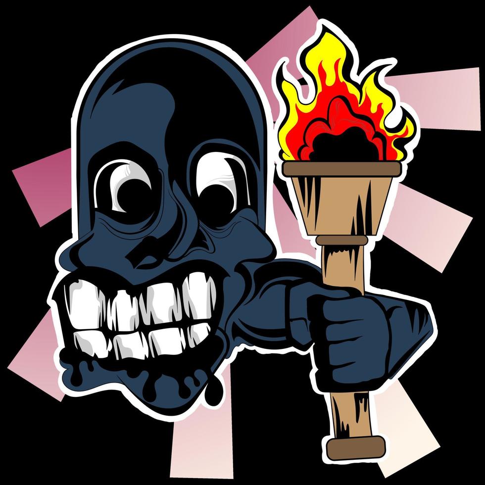 surrealism torchbearer art illustration. provide light in any case vector