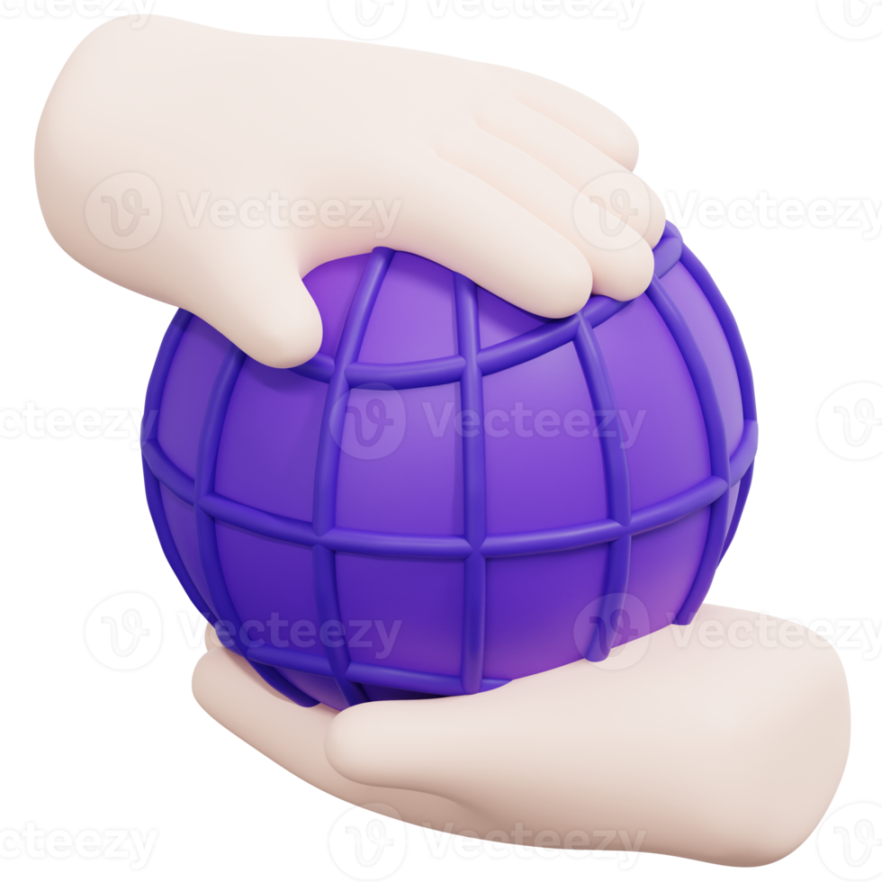 world 3d render icon illustration png