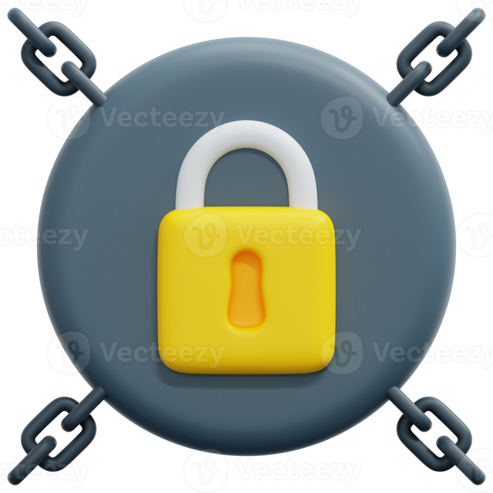 padlock 3d render icon illustration png