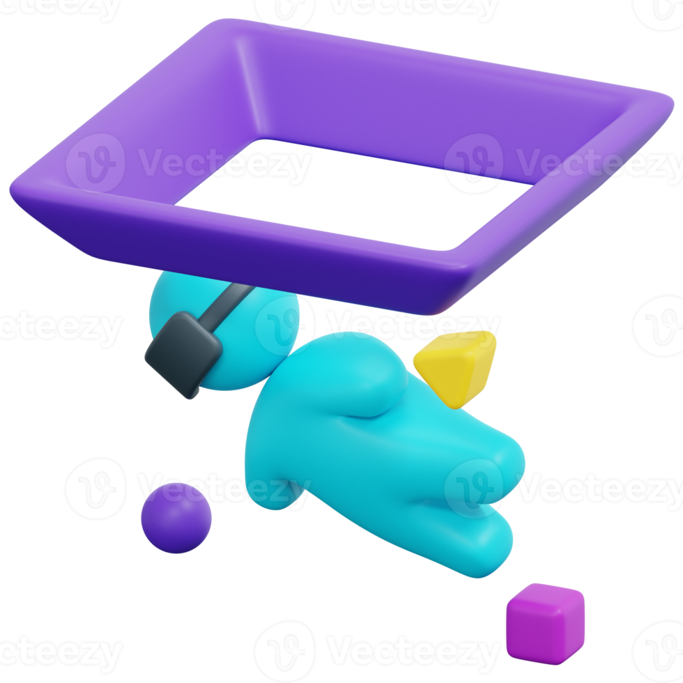 virtual 3d render icon illustration png