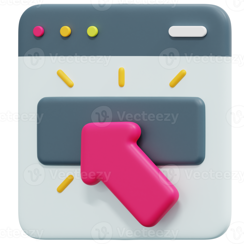 click 3d render icon illustration png