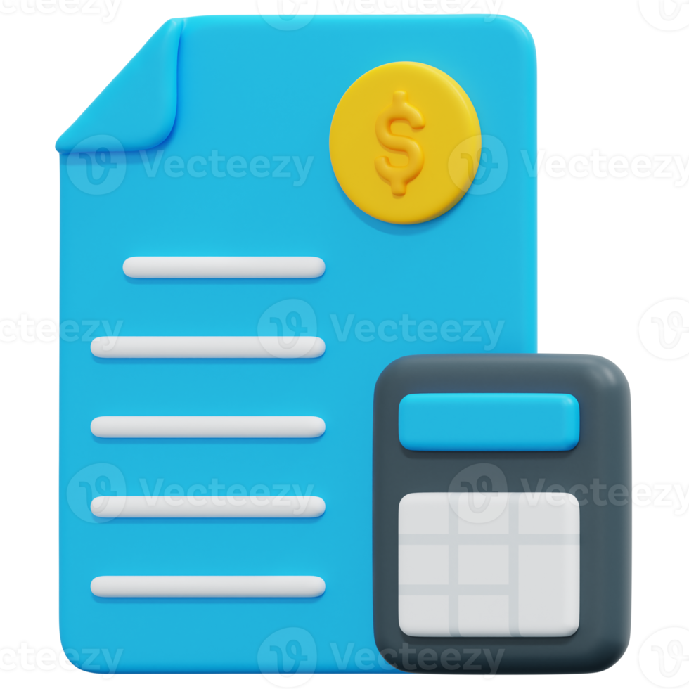 accounting 3d render icon illustration png
