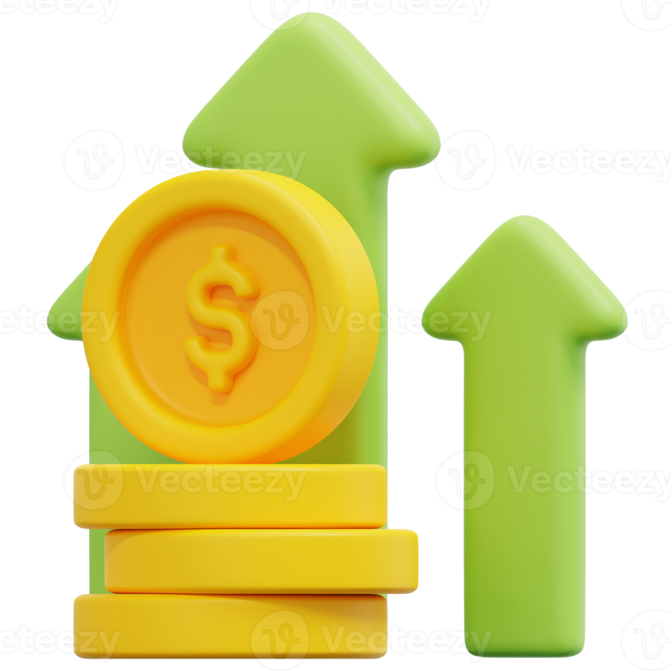 revenue 3d render icon illustration png