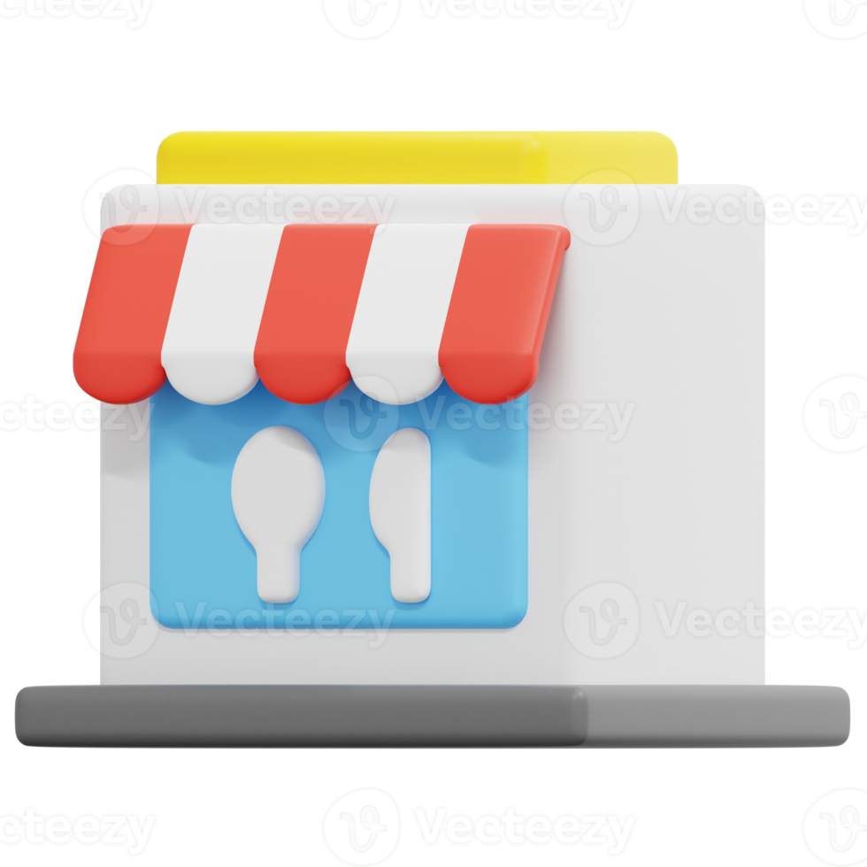 restaurant 3d render icon illustration png