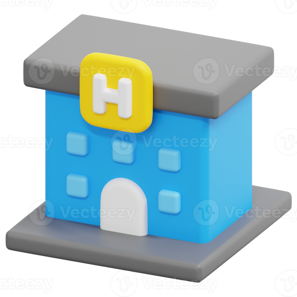 hotel 3d render icon illustration png