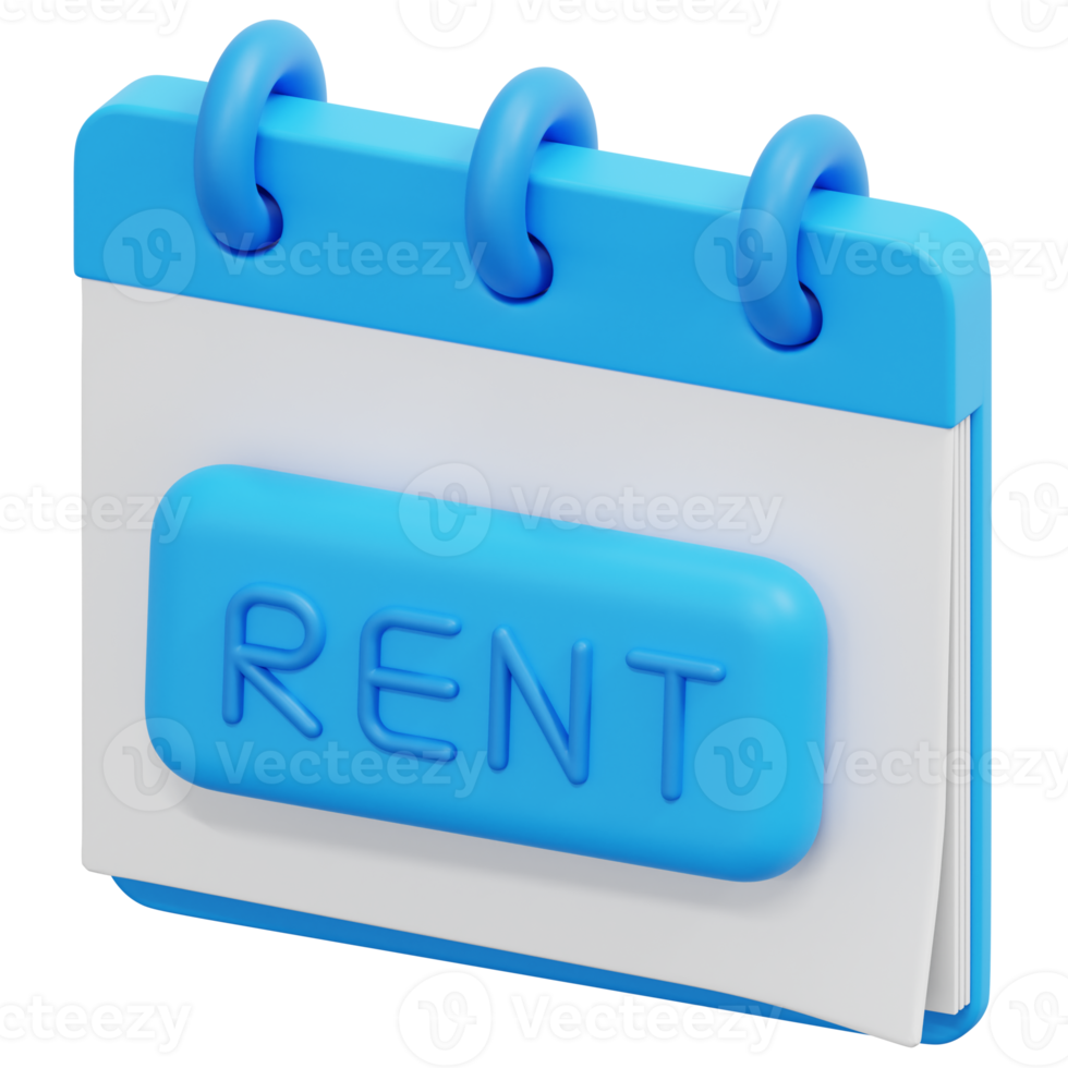 illustration de l'icône de rendu 3d du calendrier png