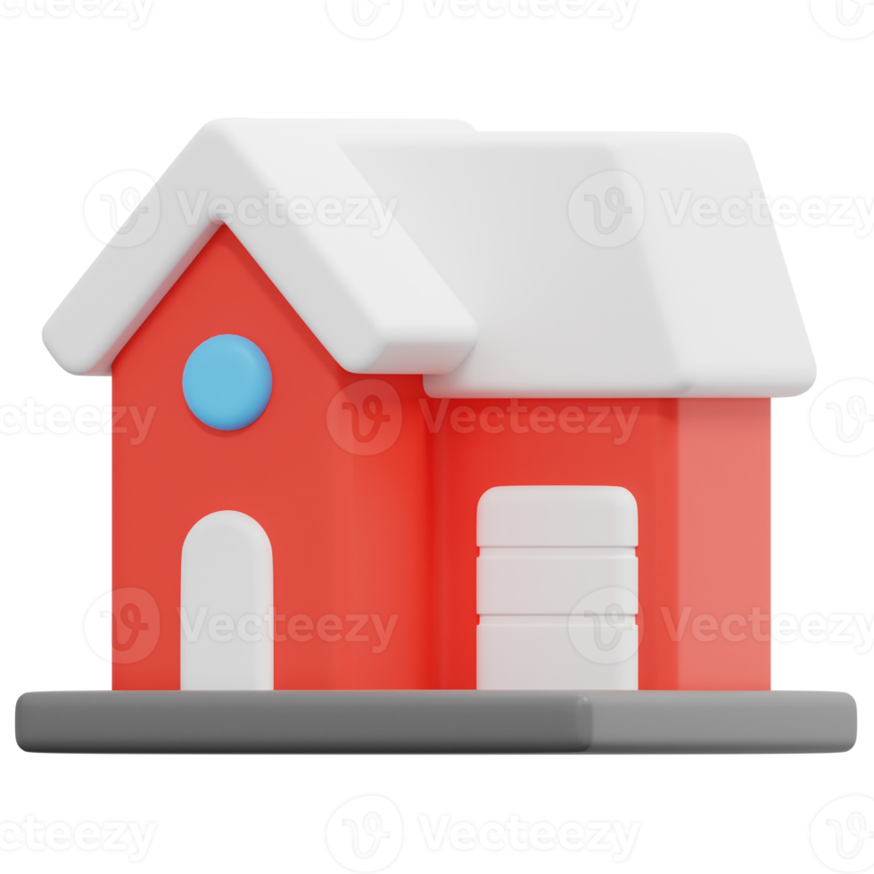 villa 3d render icon illustration png