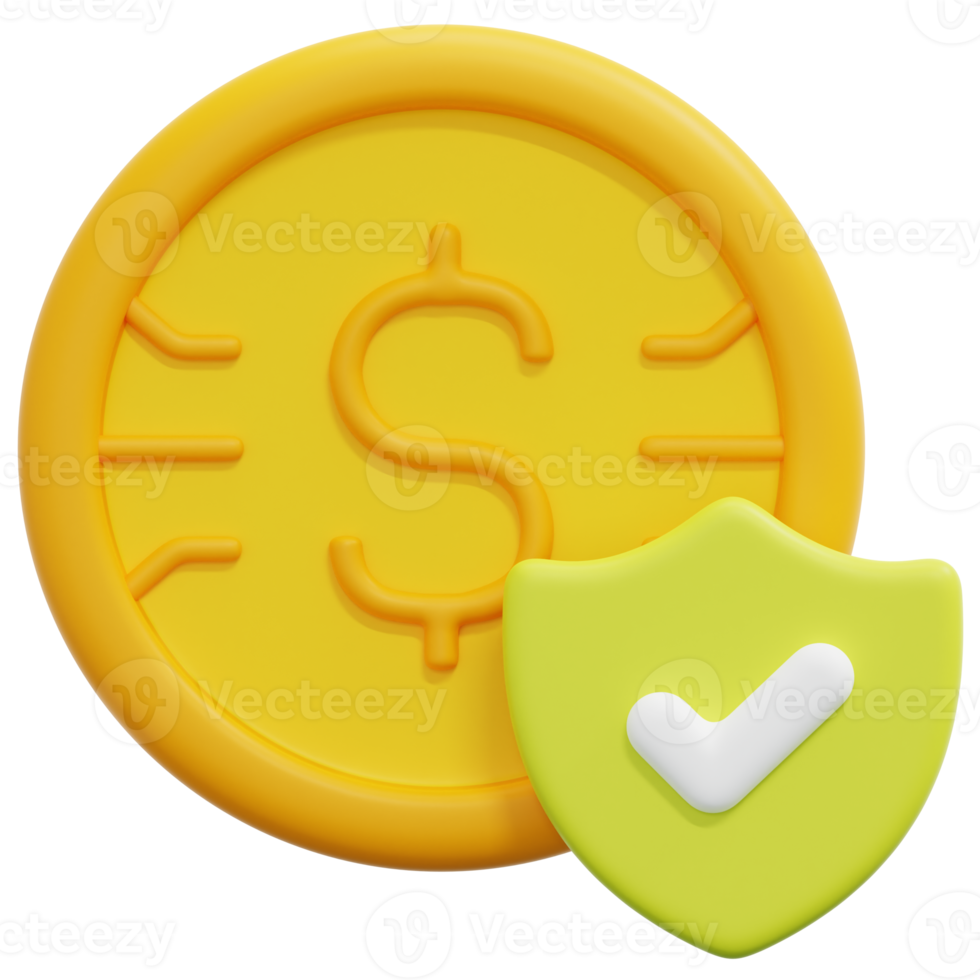 money 3d render icon illustration png