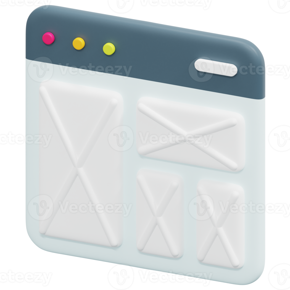 wireframe 3d render icon illustration png