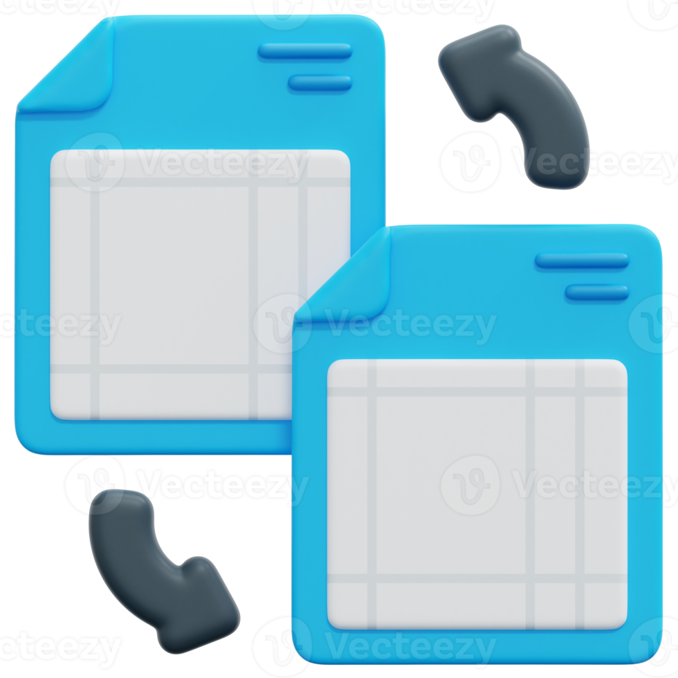 document 3d render icon illustration png