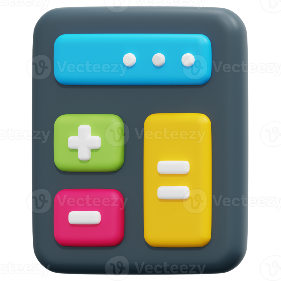 calculator 3d render icon illustration png