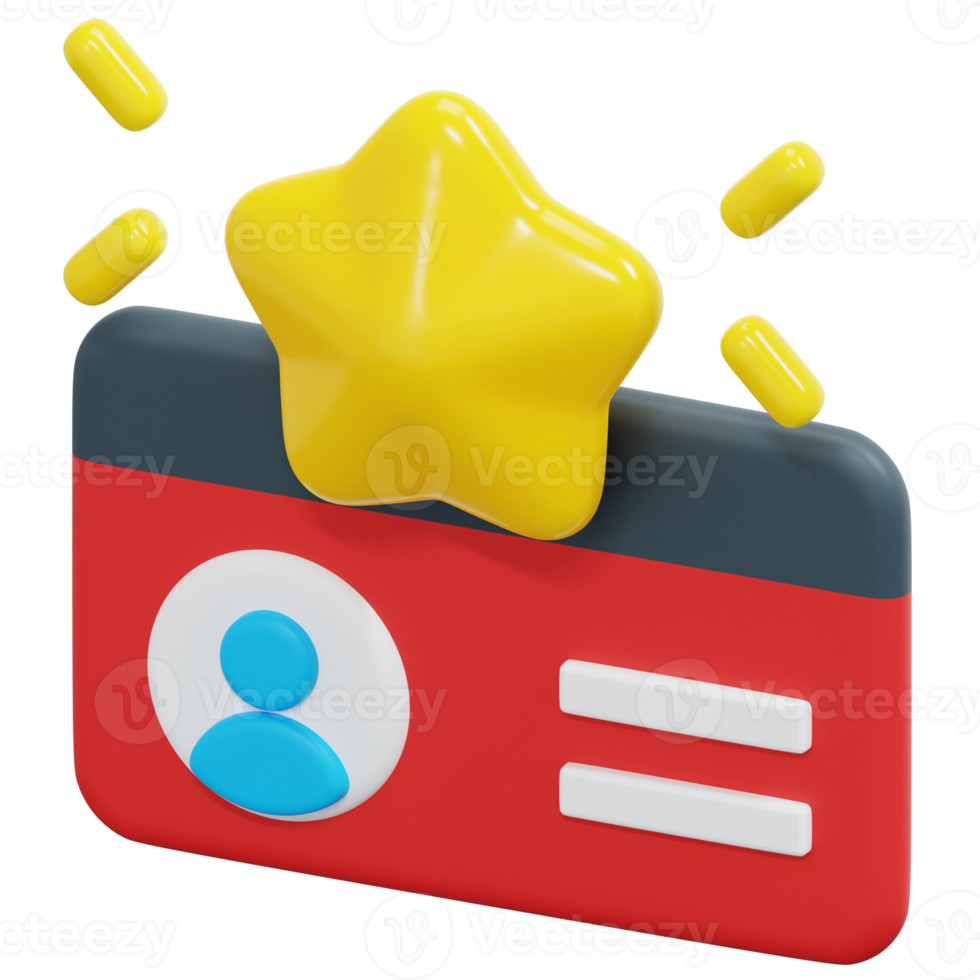 member card 3d render icon illustration png