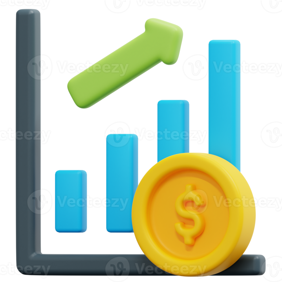 investing 3d render icon illustration png