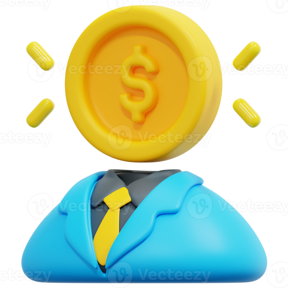 investor 3d render icon illustration png