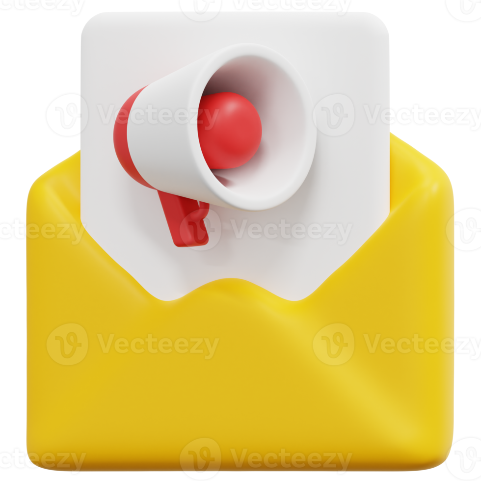 email 3d render icon illustration png