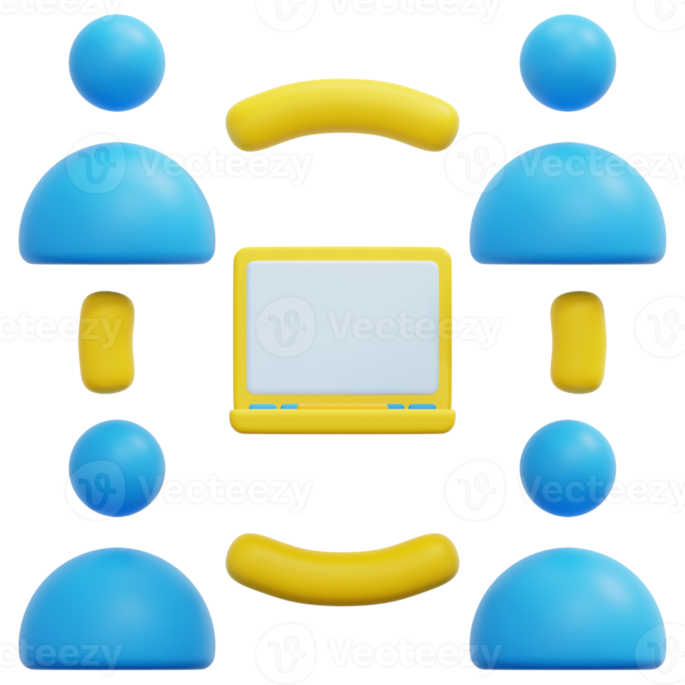 collaboration 3d render icon illustration png