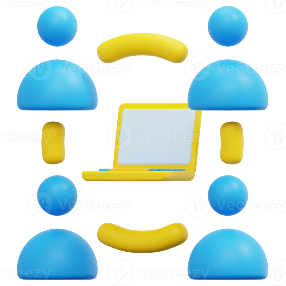 collaboration 3d render icon illustration png