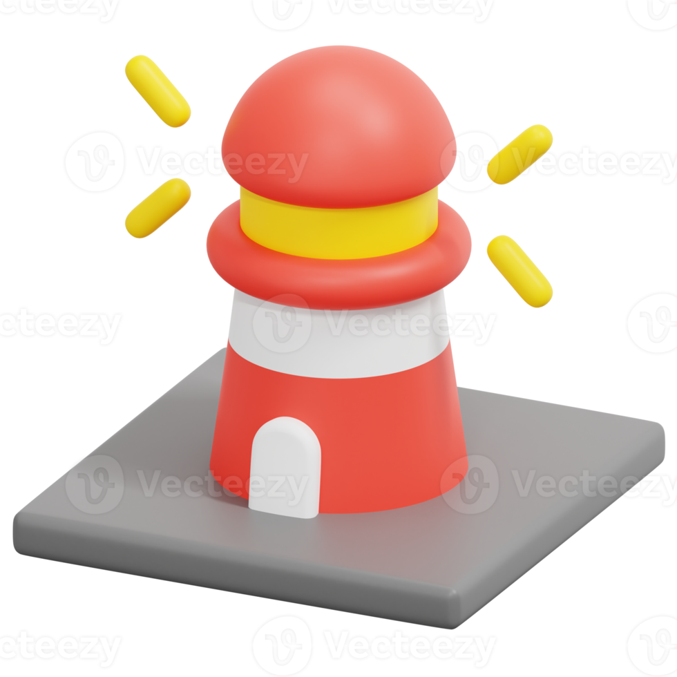 lighthouse 3d render icon illustration png