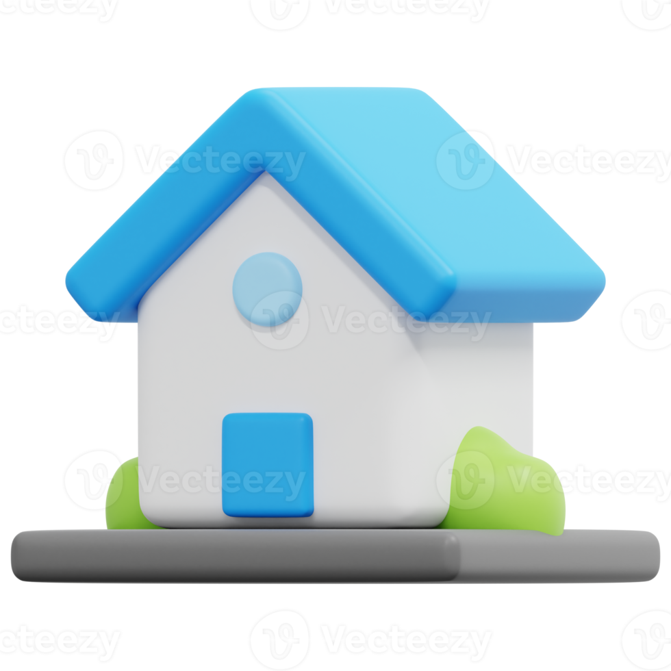 house 3d render icon illustration png