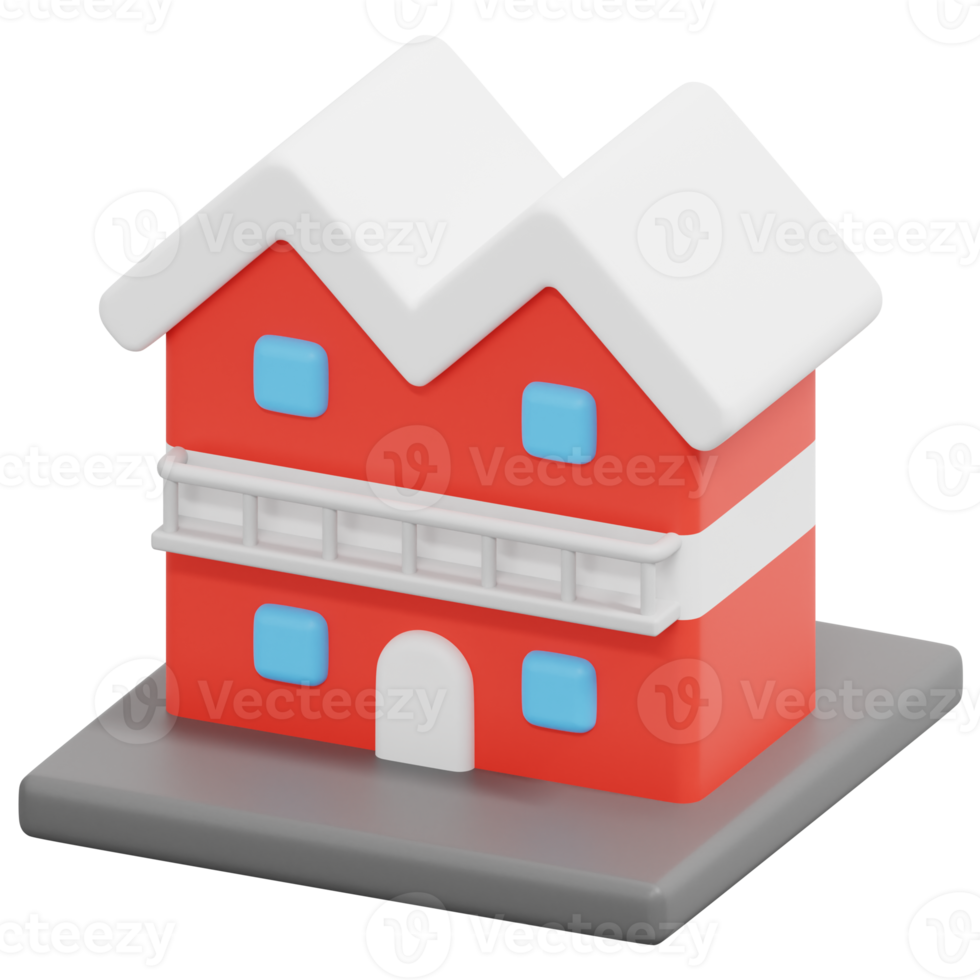 multifamily house 3d render icon illustration png