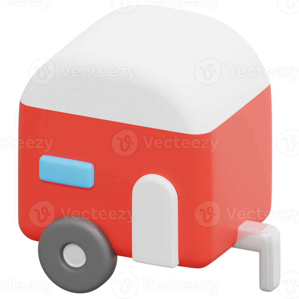 trailer 3d render icon illustration png